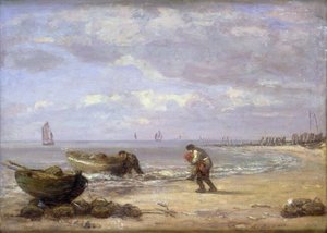 Maré baixa perto de Honfleur de Eugene Louis Boudin