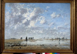 Maree basse à Etaples Painting de Eugene Louis Boudin (1824-1898) de Eugene Louis Boudin