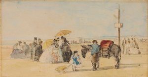 Na praia, 1866 de Eugene Louis Boudin