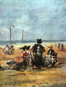 Na praia, detalhe, 1880 de Eugene Louis Boudin