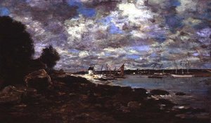 Plougastel-Daoulas (óleo sobre tela) de Eugene Louis Boudin