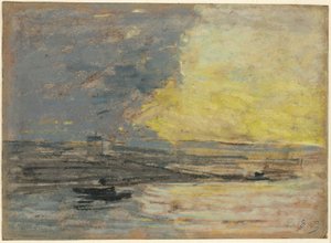 Beira-mar, Porto de Honfleur de Eugene Louis Boudin