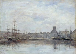 Manhã de setembro: Porto de Fecamp de Eugene Louis Boudin