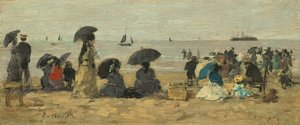 A Praia, 1877. de Eugene Louis Boudin