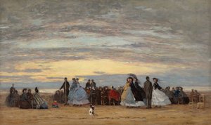 A praia de Villerville, 1864. de Eugene Louis Boudin