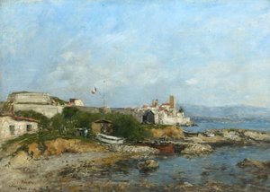As fortificações em Antibes, França, 1893 de Eugene Louis Boudin