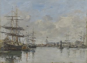 O porto de Le Havre, c.1885-90 de Eugene Louis Boudin