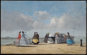 O cais em Trouville, 1864 de Eugene Louis Boudin