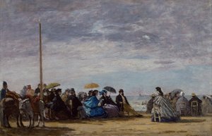 A praia, 1864 de Eugene Louis Boudin