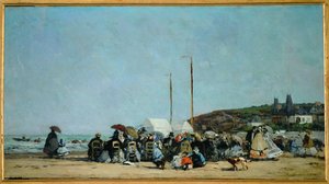 A praia de Trouville de Eugene Louis Boudin