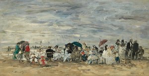 Trouville, cena de praia de Eugene Louis Boudin