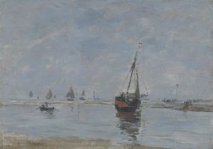 Trouville na maré baixa, c.1888-95 de Eugene Louis Boudin