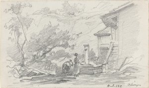 Mulheres em um poço, Allinges, final do século XIX. de Eugene Louis Boudin