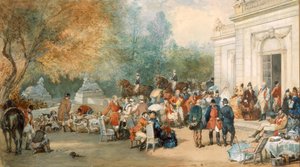 Um café da manhã de caça na Inglaterra, 1870 de Eugene Louis Lami