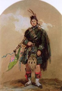Um gaiteiro dos 79 highlanders no Chobham Camp em 1853 de Eugene Louis Lami