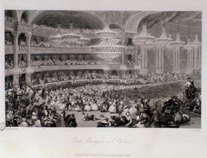 Máscara de bola organizada na Ópera de Paris. Gravura de Eugene Louis Lami (1800-1890) 1843 Coleção particular de Eugene Louis Lami