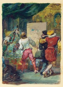 Moliere "s" Le Sicilien ou l "Amour Peintre", Lemoisne, no.1357 de Eugene Louis Lami
