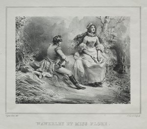 Vistas pitorescas da Escócia: Waverly e Miss Flora de Eugene-Louis Lami