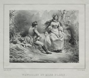 Vistas pitorescas da Escócia: Waverly e Miss Flora, 1825-1828. de Eugene Louis Lami