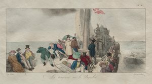 Lembranças de Londres: Travessia no Packet Boat, 1826. de Eugene Louis Lami