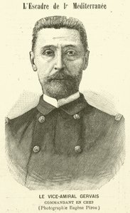 Vice-Almirante Gervais, comandante da frota mediterrânea francesa de Eugene Pirou