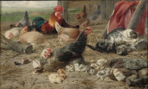 No curral (óleo sobre tela) de Eugene Remy Maes