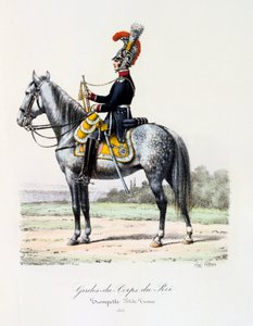Guarda-costas do rei, equipamento pequeno de trompetista, 1815 de Eugene Titeux