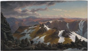 Vista nordeste do topo norte do Monte Kosciusko de Eugene von Guérard