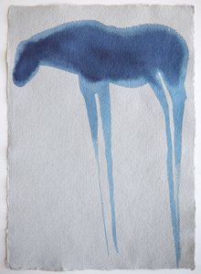 Cavalo Azul2, 2023 (pigmento, papel feito à mão)