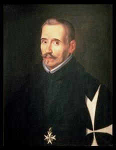 506 131-0795275/1 Retrato de Lope Felix de Vega Carpio (1562-1635) c.1630 (óleo sobre tela) de Eugenio (attr. to) Caxes