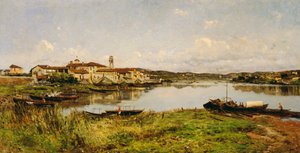 Vista de Sesto Circalende, c.1885 (óleo sobre tela)