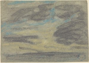 Nuvens sobre o mar de Eugène Boudin