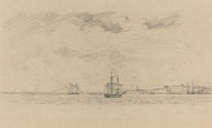 Paisagem Costeira com Frete de Eugène Boudin
