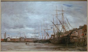 Porto com navios à vela de Eugene Louis Boudin