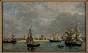 O porto de Camaret de Eugene Louis Boudin