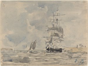 Seascape com veleiro