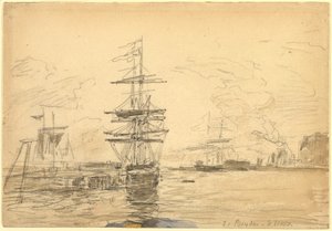 Navios no porto de Eugène Boudin
