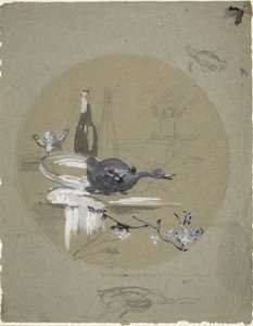 Design para um prato de porcelana de Eugène Carrière