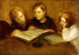 Meninas lendo, de Eugène Carrière