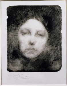 Cabeça de uma jovem garota, 1890 de Eugène Carrière