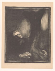 Retrato de Rodin com uma escultura Rodin escultor de Eugène Carrière