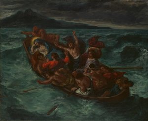 Cristo dormindo durante a tempestade, ca. 1853 de Ferdinand Victor Eugene Delacroix