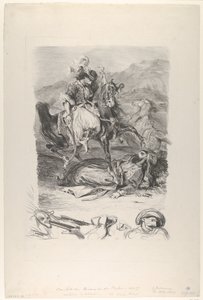 Combate do Giaour e do Paxá, 1827., 1827. de Eugène Delacroix