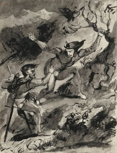 Fausto e Mefistófeles em Blocksberg de Ferdinand Victor Eugene Delacroix