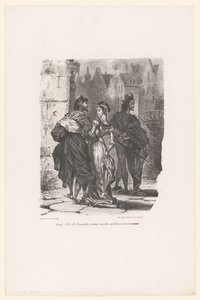Faust probeert Grietje te verleiden
Fausto: Minha bela senhora, atrever-me-ia a oferecer-te o meu braço e a levar-te para longe? (título sobre o objecto)
Fausto (título da série)
Fausto, tragédia de M. de Goethe (título da série) de Eugène Delacroix
