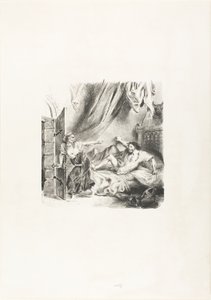 Fronte-boeuf e a bruxa, de Ivanhoe de Eugène Delacroix