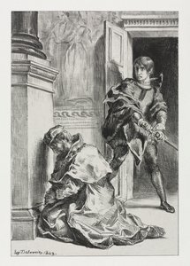 Hamlet: Hamlet tenta matar o rei de Eugène Delacroix