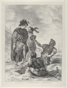 Hamlet e Horatio antes de The Gravediggers, 1843., 1843. de Eugène Delacroix