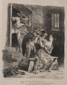 Ilustrações para Fausto: Fausto na prisão de Marguerite de Eugène Delacroix