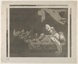 Interior de um Hospital Militar, 1828 ou anterior., 1828 ou anterior. de Eugène Delacroix